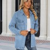 Jean Jackets for Women Fashion Oversized Button Down Denim Jacket Western Fall Shacket Jacket with Pockets